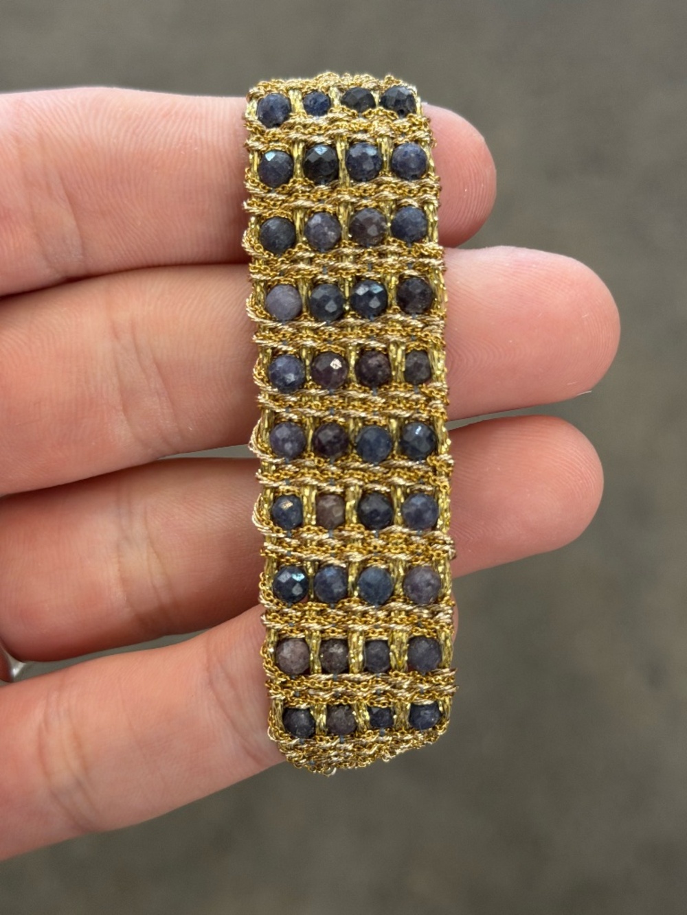 Dag Gioielli Arya Thick Bracelet with Blue & Brown Sapphire